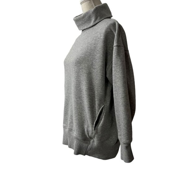 Aerie Grey Oversized Kangaroo Pocket‎ Turtleneck Sweatshirt Size XS - Picture 3 of 7